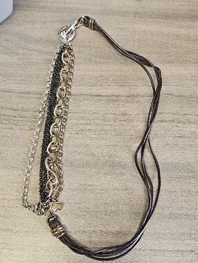 RLM SOHO Mixed Metals And Leather Necklace